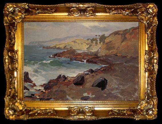 framed  Franz Bischoff Untitled Coastal Seascape, ta009-2